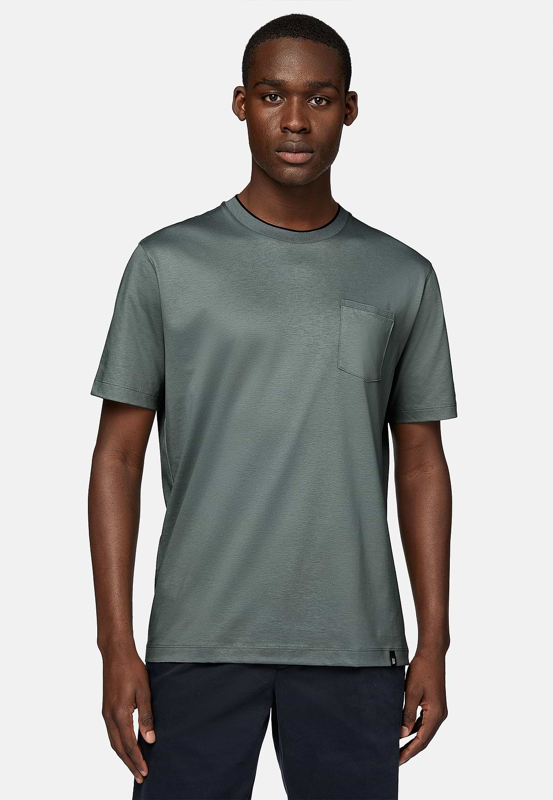 T-Shirt En Jersey De Coton Et Tencel, Vert, hi-res