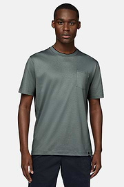 T-Shirt En Jersey De Coton Et Tencel, Vert, hi-res