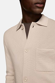 Sand Over Shirt in Merino Wool, Sand, hi-res