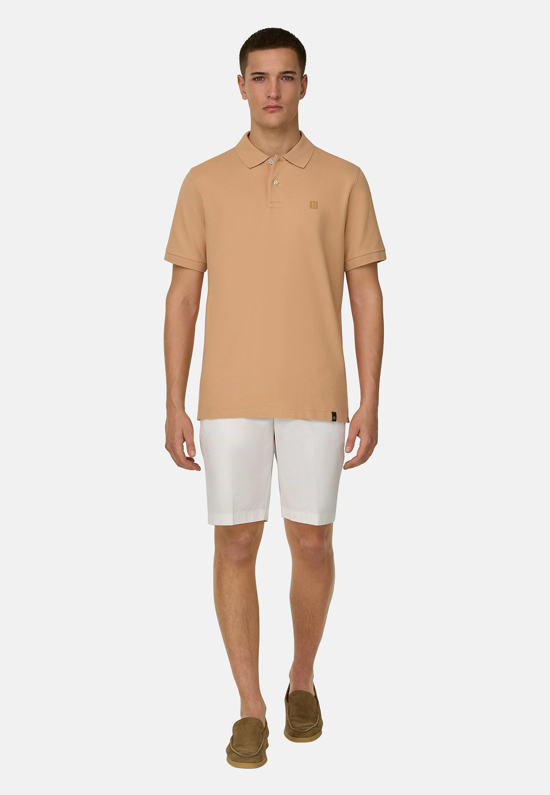 Bermuda En Coton Extensible, Blanc, hi-res, 3