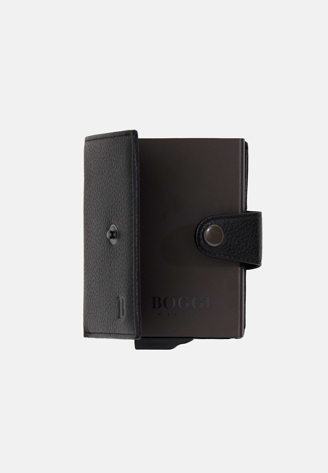Leather Credit Card Holder, Black, hi-res