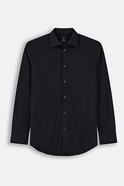 Polo Shirt in Cotton and Silk Regular Fit, Black, thumb, 7