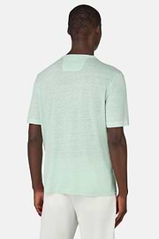 T-Shirt in Stretch Linen Jersey, Light Green, hi-res