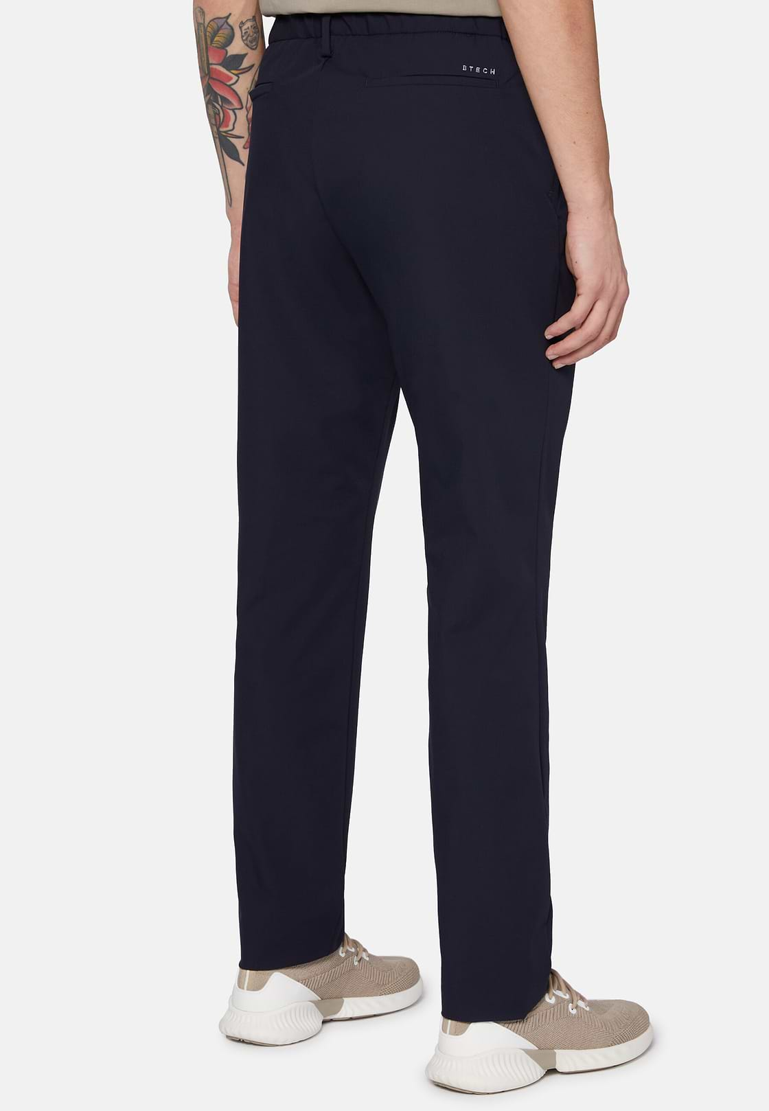 B-Tech Stretch Nylon Trousers, Navy blue, hi-res