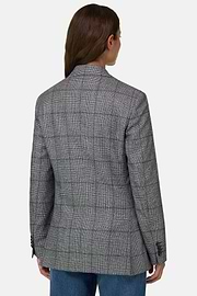 Blazer Double-Breasted in Wool, Black, thumb, 4