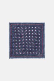 Polka Dot Pattern Linen Pocket Square, Burgundy, hi-res