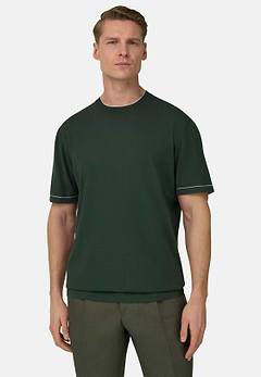 Strick-T-Shirt Aus Baumwollkrepp