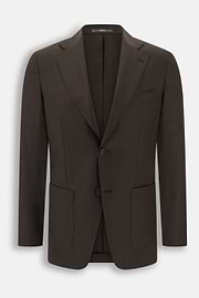 Suit in Wool Mélange, Dark brown, thumb, 7