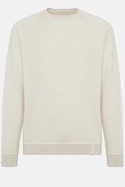 Sand Crew Neck Jumper in Cotton, Silk and Cashmere, Sand, hi-res