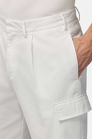 Cotton Bermuda Shorts, White, hi-res