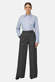 Broek van Wol met Eén Plooi, Grey, thumb, 2