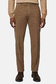 Stretch Cotton Trousers, Taupe, hi-res