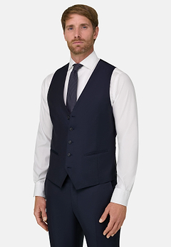 Navy Wool Twill Waistcoat