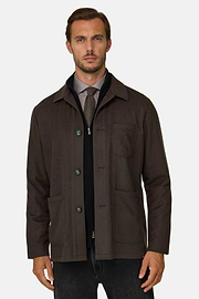 TRADE | Giacca Camicia in Cashmere, Marrone scuro, thumb, 1