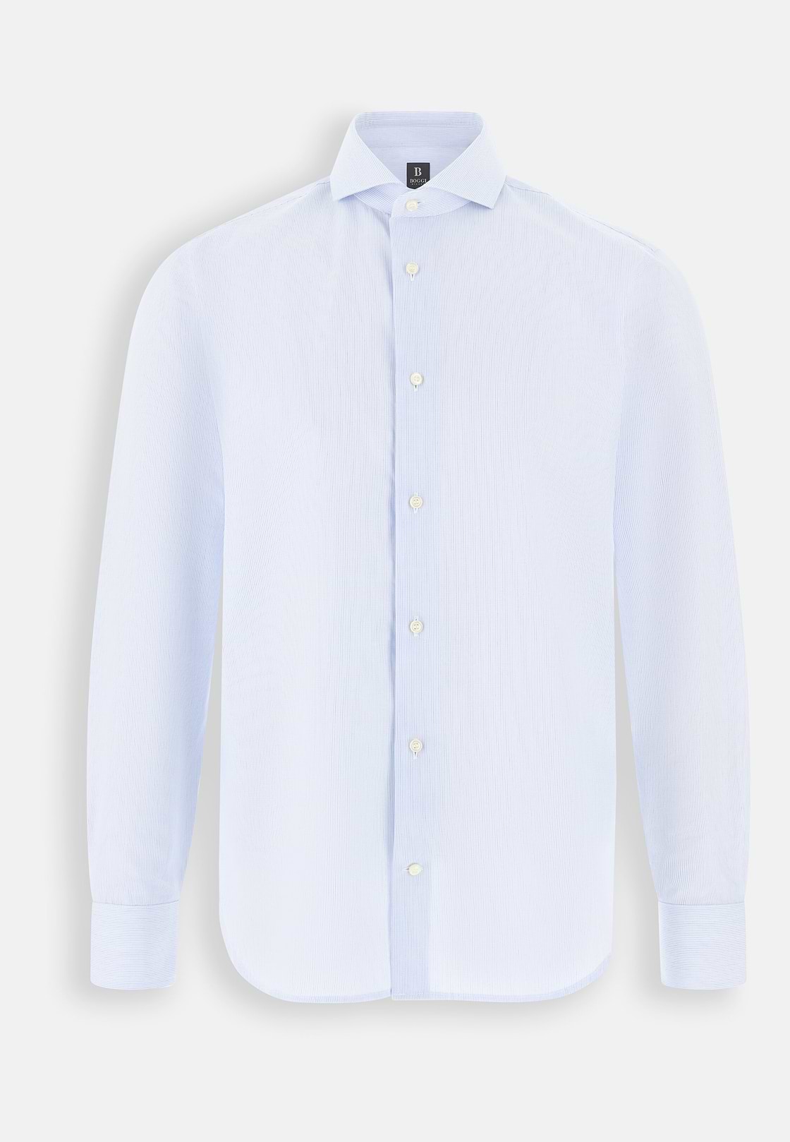 Shirt Striped Cotton Slim Fit, Blue, hi-res, 7