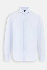Shirt Striped Cotton Slim Fit, Blue, thumb, 7