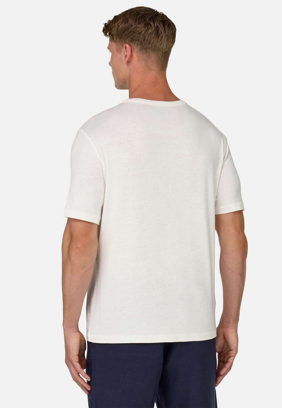 Cotton and Viscose Jersey T-Shirts, White, hi-res
