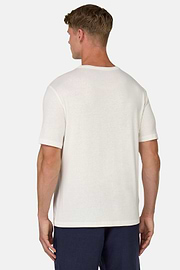 Cotton and Viscose Jersey T-Shirts, White, hi-res