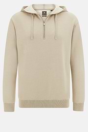 Half Zip Jumper in Cotton, Silk and Cashmere, Sand, hi-res