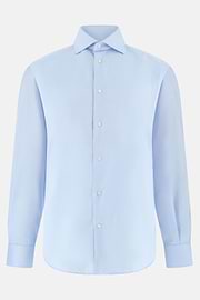 Camicia In Cotone Regular Fit, Azzurro, thumb, 6