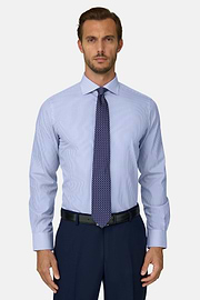 Shirt in Striped Cotton Regular Fit, Light Blue, thumb, 1