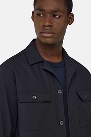 Cotton Overshirt, Navy blue, hi-res