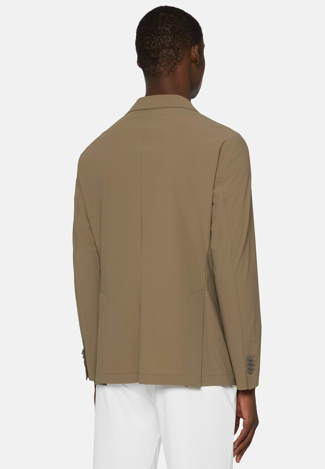 Beige B Tech Stretch Nylon Jacket, Beige, hi-res