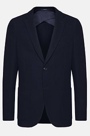 Men's Navy Cotton B Jersey Jacket | Boggi Milano