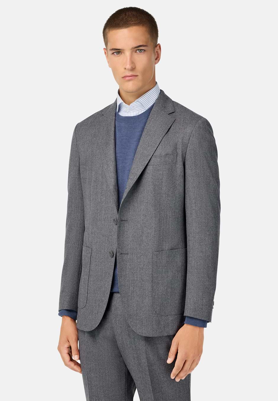 Chaqueta De Pura Lana, Gris, hi-res