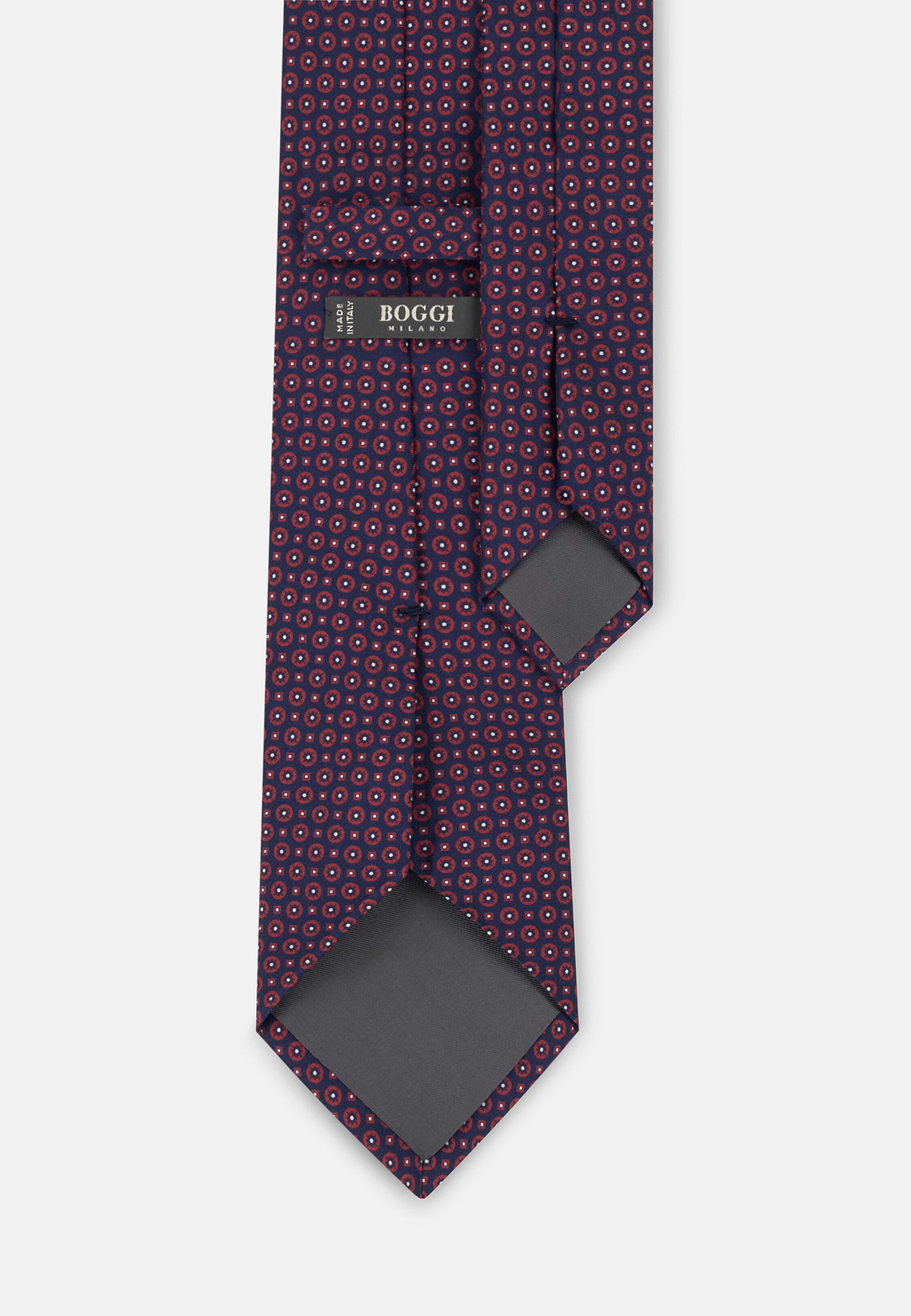 Tie Medallion Pattern Silk, Red, hi-res, 3