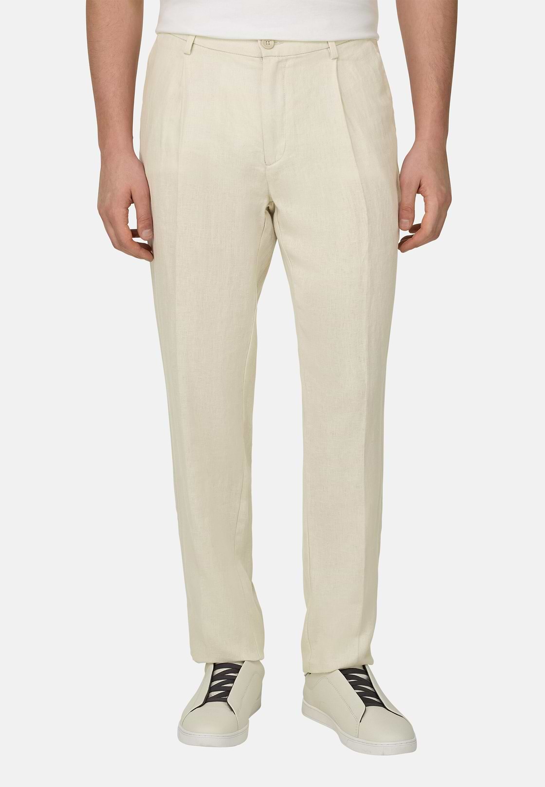 Solid Linen Pince Pants, Sand, hi-res, 2