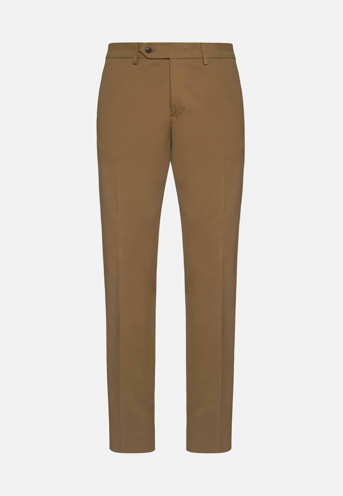 Stretch Cotton Trousers, Hazelnut, hi-res