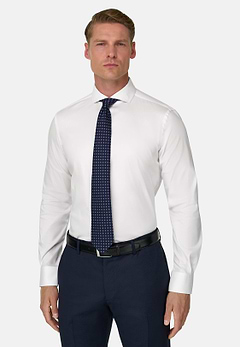Overhemd Dobby Katoen Nylon Stretch Slim Fit
