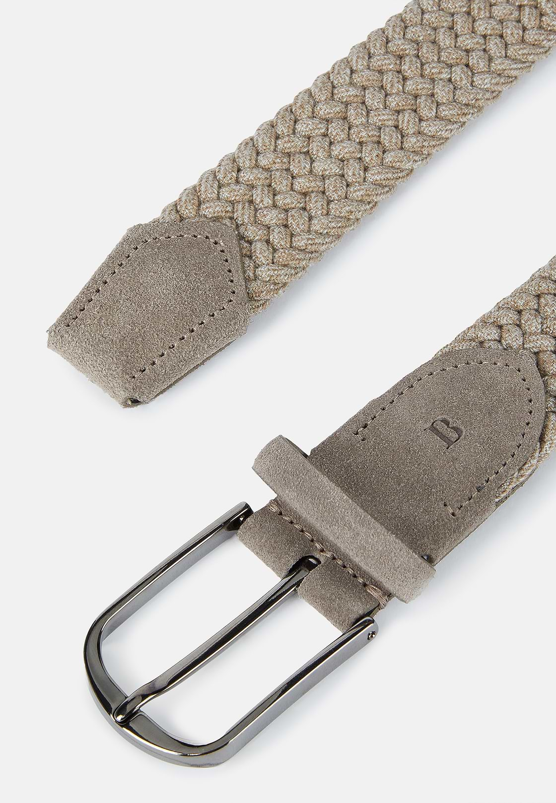 Woven Elasticated Belt, Beige, hi-res