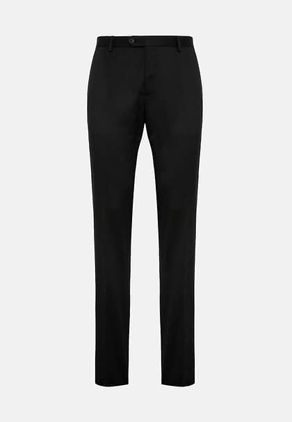 Trousers in Stretch Knitted Wool, Black, hi-res