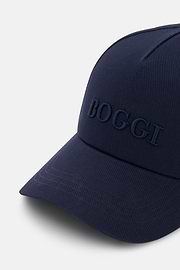 Cappello Con Visiera E Ricamo In Cotone, Navy, thumb, 2