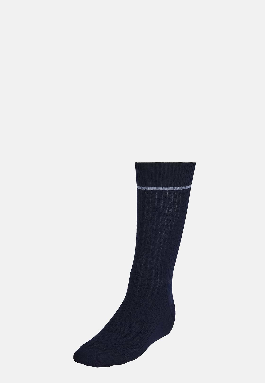 Cotton Blend Jacquard Socks, Navy blue, hi-res