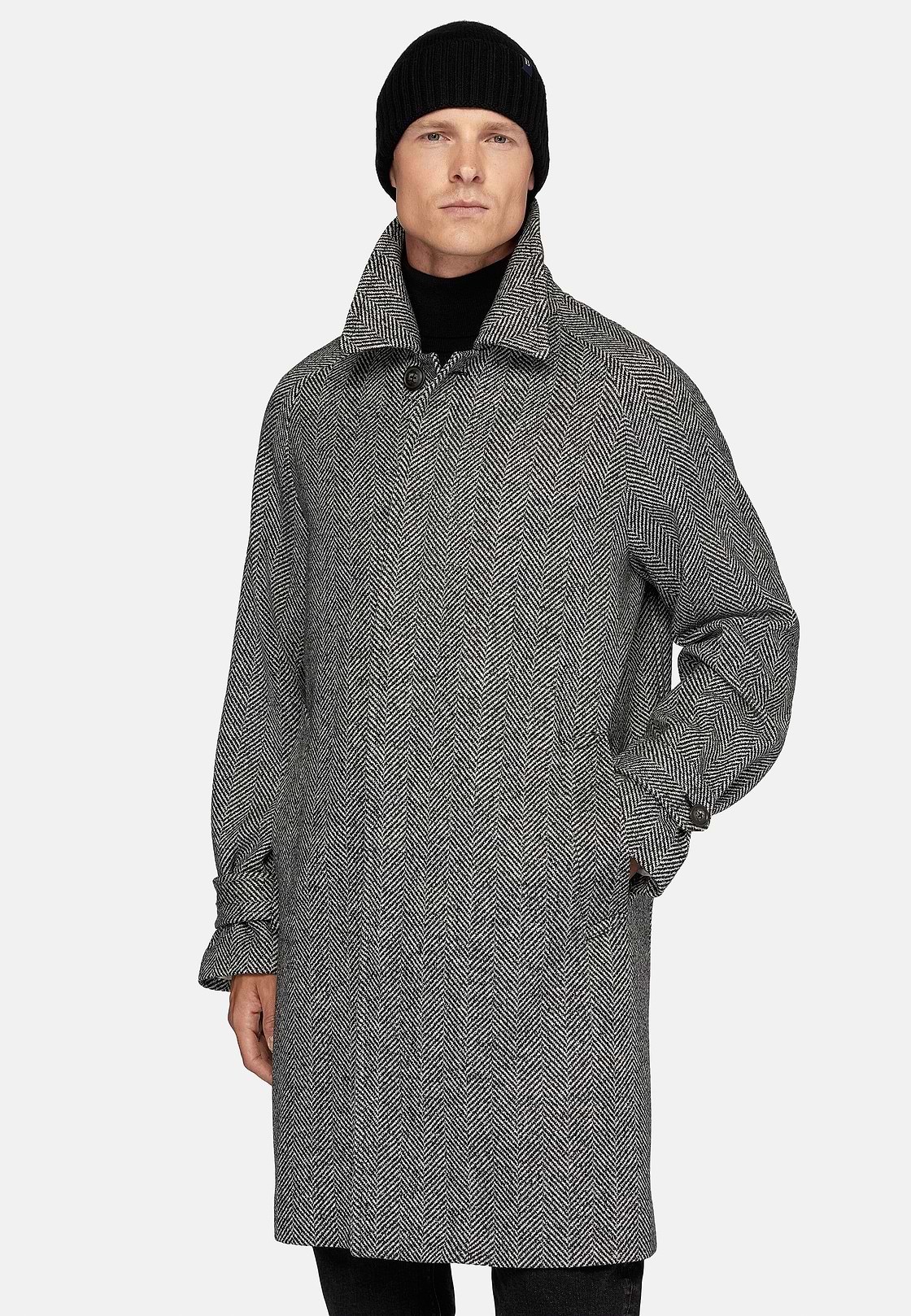 Manteau En Laine A Simple Boutonnage Homme Boggi Milano