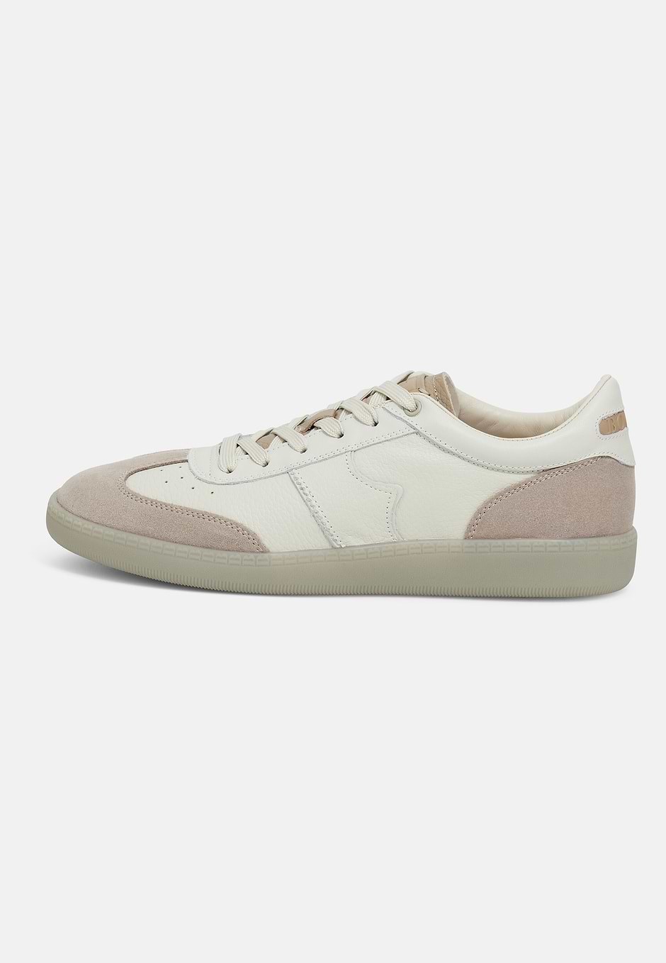 Sneakers In Pelle Bottalata, Crema, hi-res