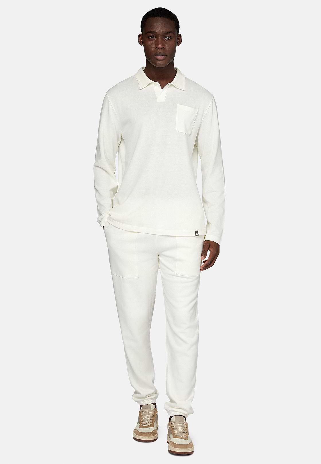Cotton Trousers, White, hi-res