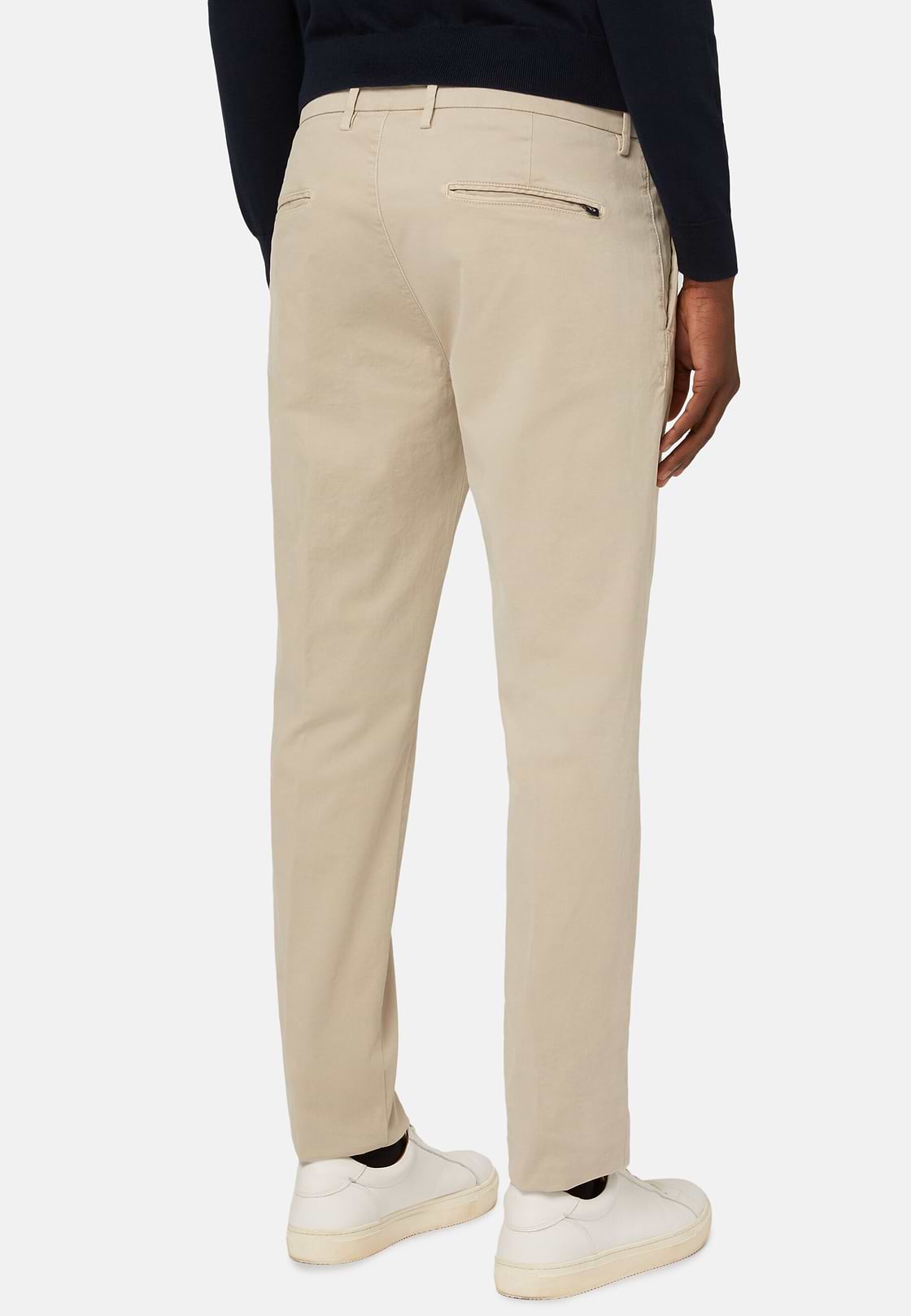 Stretch Cotton Pants, Beige, hi-res