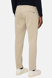 Stretch Cotton Pants, Beige, hi-res