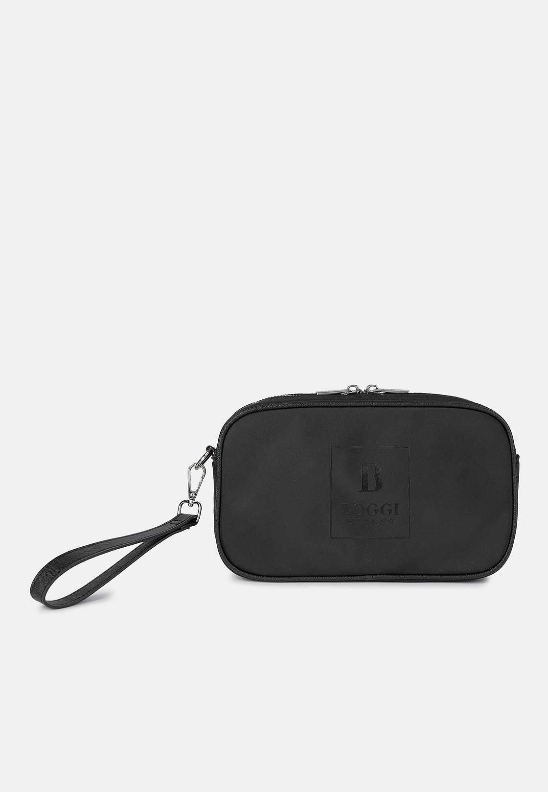 Clutch in technical fabric, Black, hi-res