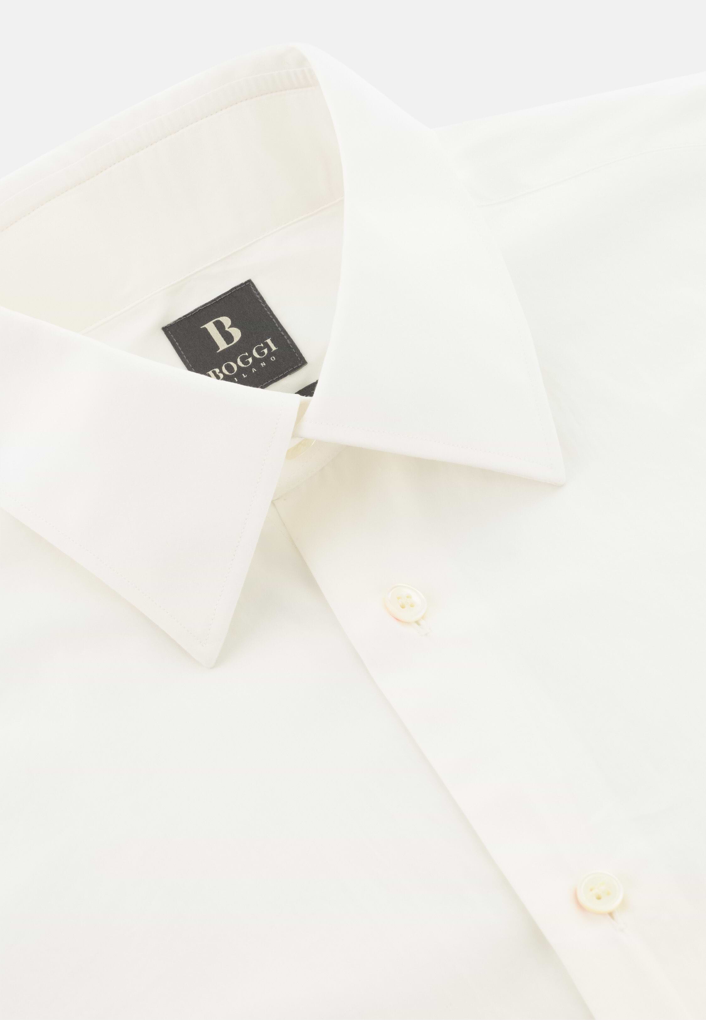 Camicia In Popeline Di Cotone Regular Fit, Bianco, hi-res, 5