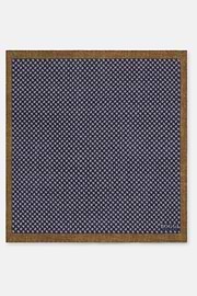 Pocket Square Double Micro Patterned Print Silk, Navy blue, thumb, 2