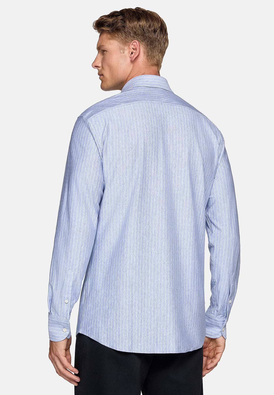 Polo Camicia In Jersey Di Cotone Regular Fit, Azzurro, hi-res