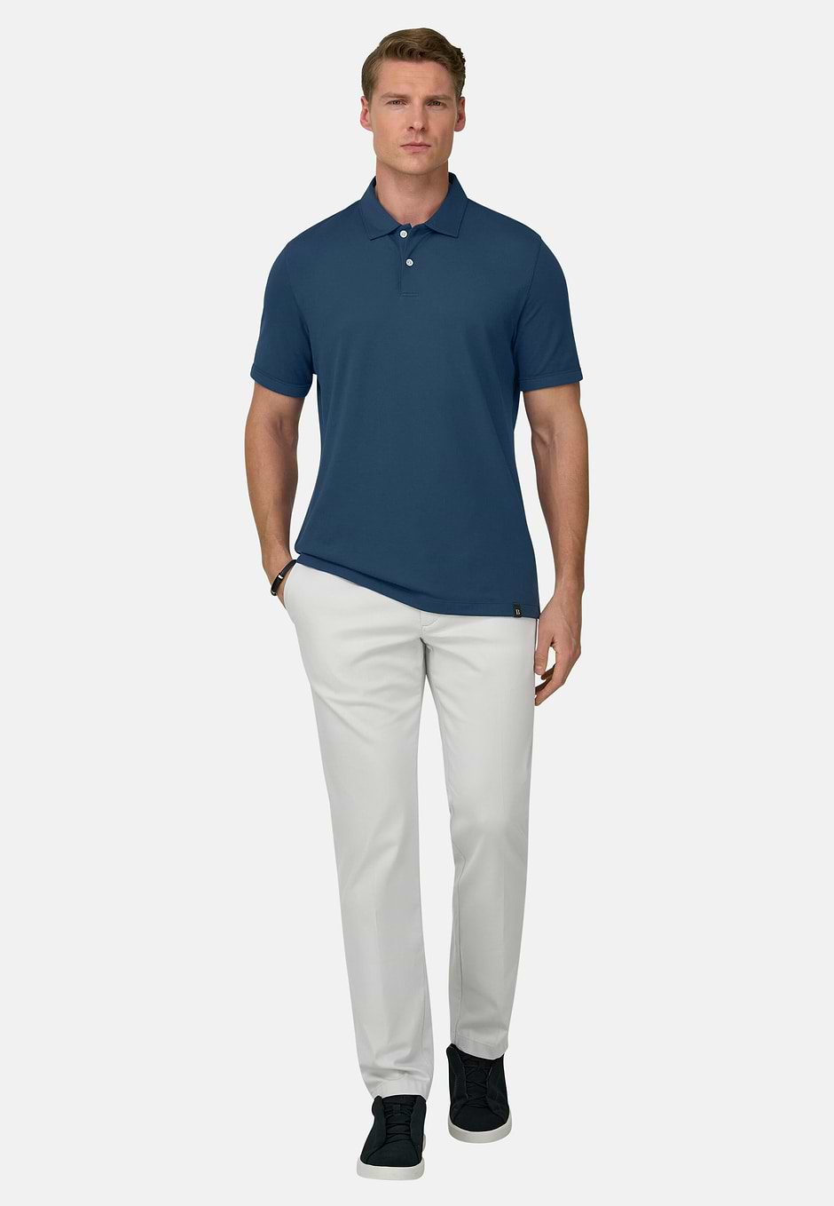 Polo In Piquè Performante con filato S-Cafè®, Air-blu, hi-res