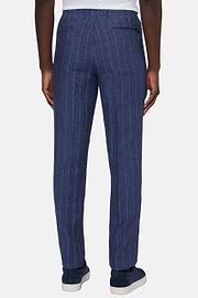 City Linen Trousers, Navy blue, hi-res