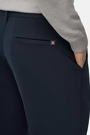 Stretch Cotton Trousers, Navy blue, hi-res