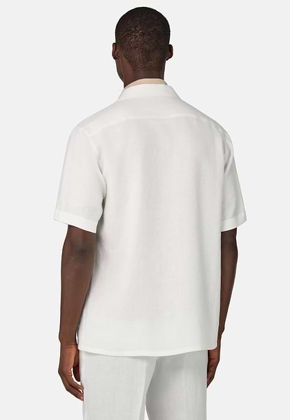 Linen Camp Overshirt, White, hi-res